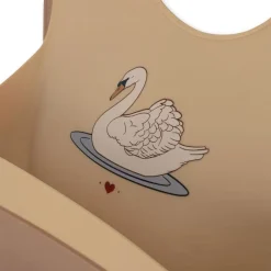 Konges Sløjd 2 PACK SILICONE BIB SWAN Shifting sand New