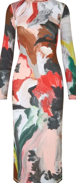 Stine Goya 2244 Stocking Jersey, Pullover Long Sleeve Midi Dress My garden Online