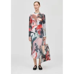 Stine Goya 2244 Stocking Jersey, Pullover Long Sleeve Midi Dress My garden Online