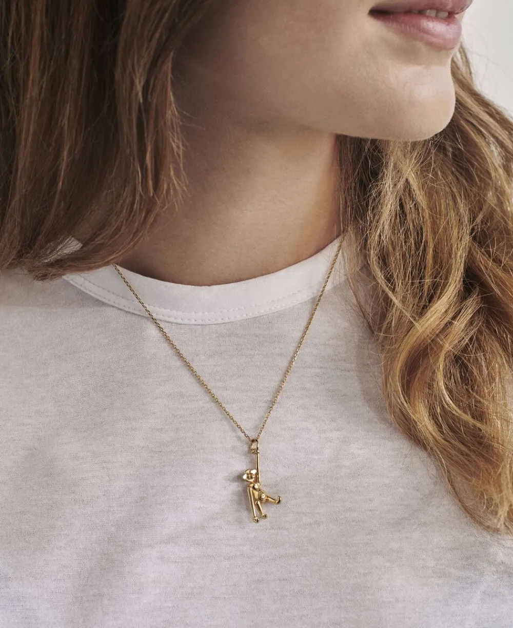 Dame Kay Bojesen Jewelry Aben i 18 karat forgyldt sølv uden kæde