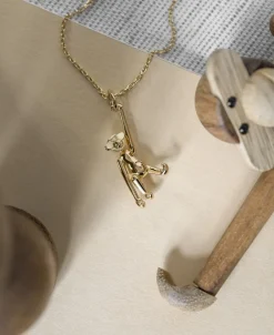 Dame Kay Bojesen Jewelry Aben i 18 karat forgyldt sølv uden kæde