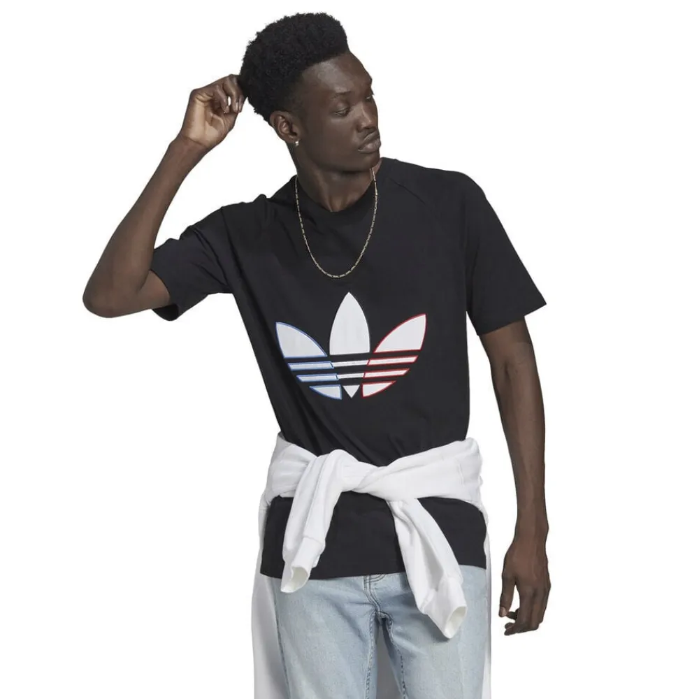 adidas Adicolor Tricolor T-shirt Sort Hot