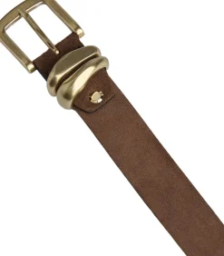 Markberg AdleyMBG Belt, Suede Dark brown w/br. gold Outlet