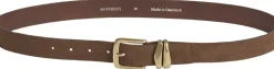 Markberg AdleyMBG Belt, Suede Dark brown w/br. gold Outlet