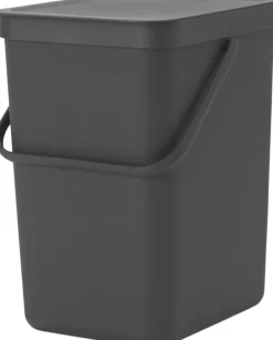 Affaldsspand m/låg sort. kon 25 ltr.>Brabantia Discount