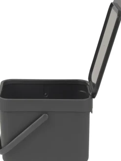 Brabantia Affaldsspand m/låg sort.kon. 6 ltr