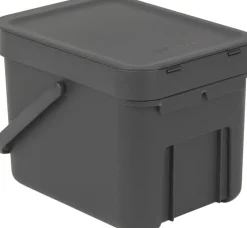 Brabantia Affaldsspand m/låg sort.kon. 6 ltr