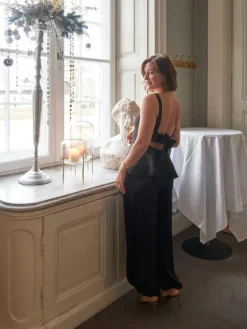 Neo Noir Agape Structure Tie Top Black Hot