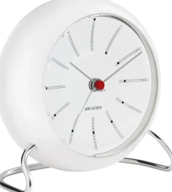 AJ Bankers bordur hvid/hvid, Ø 11 cm, alarm>Arne Jacobsen Clocks Clearance