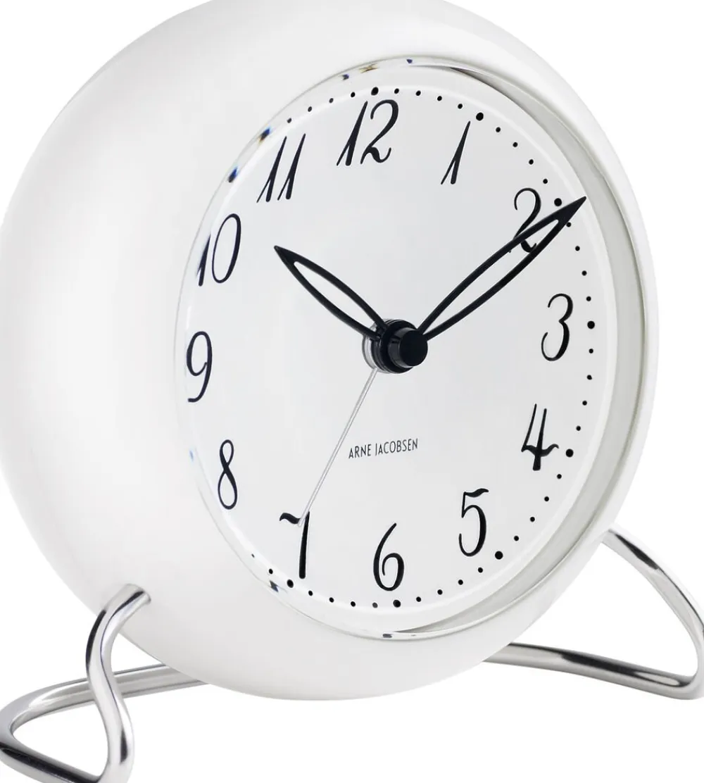 AJ LK bordur, hvid/hvid, Ø 11 cm, alarm>Arne Jacobsen Clocks Online