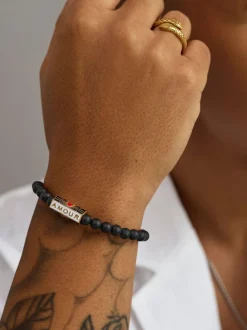 Nialaya Amour Onyx Bracelet Black New