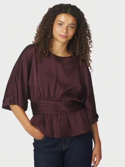 Annegret Heavy Sateen Blouse>Neo Noir Hot