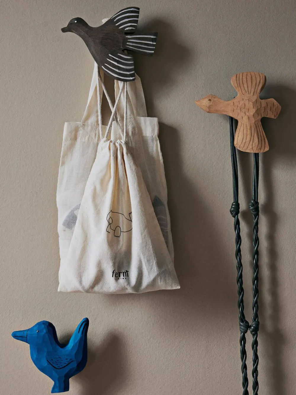 Ferm Living Anton Bird Hook - Blue Hot