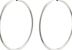 Pilgrim APRIL recycled medium hoop øreringe sølvbelagt Online