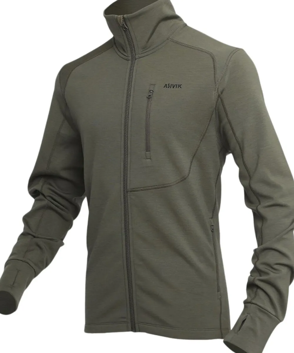 Asivik Adventure Mid uldfleece, herre Grøn Hot