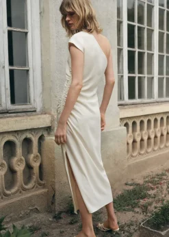 Dame MANGO Asymmetrical pleated dress