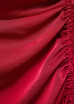 MANGO Asymmetrical satin dress with side 77 New