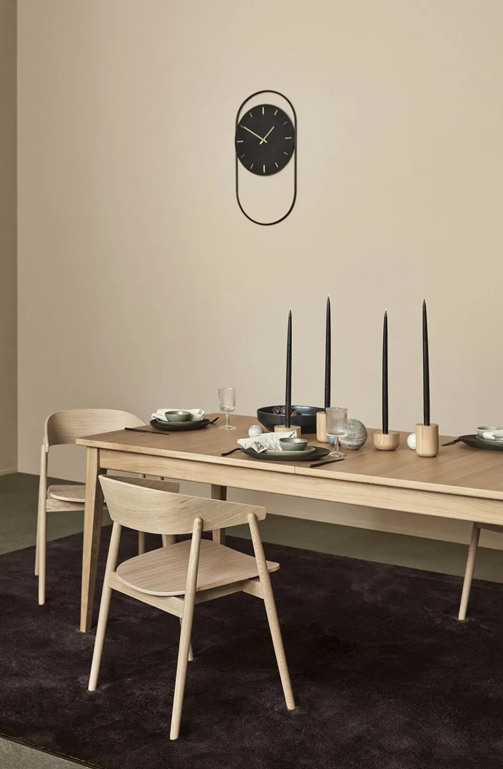 Andersen - Furniture A-Wall Clock - Black with black metal ring