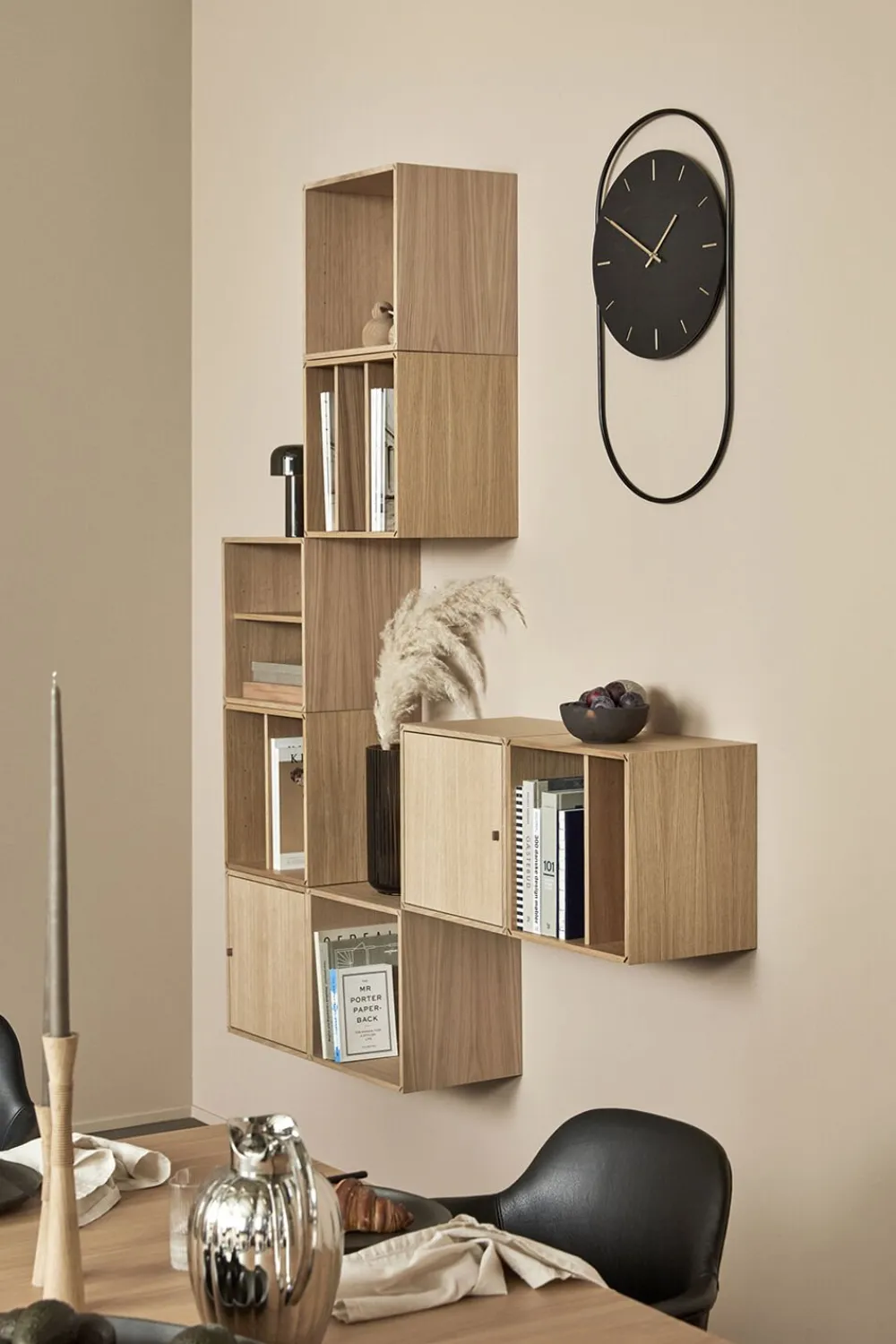 Andersen - Furniture A-Wall Clock - Black with black metal ring