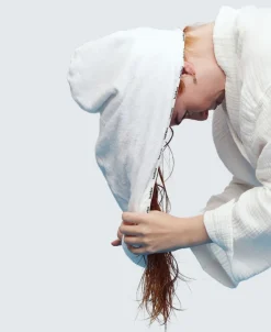 Bamboo Hair Towel Wrap, White><noscript><img width=