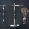 Barberians Shaving Kit: Safety Razor, Stand & Barberkost Sup