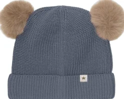 Huttelihut Beanie Wool Knit Pompoms Turbulence Clearance