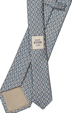 ETON Beige Geometric Print Silk Tie