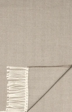 ETON Beige Herringbone Merino Wool Scarf