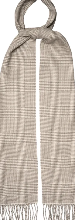 ETON Beige Prince Of Wales Merino Wool Scarf Lysebrun Discount