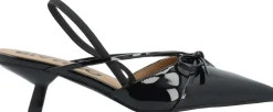 BIAKRISTIN Kitten Heel Bow Slingback Faux Leather>Bianco