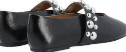 Bianco BIALUNA Studded Ballet Flat Faux Leather Black Outlet