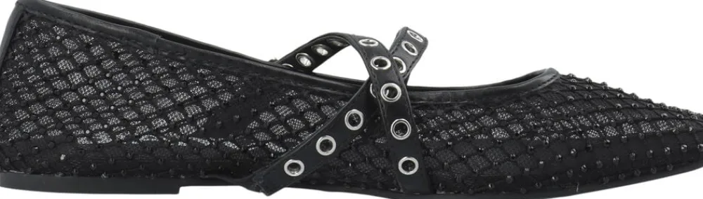 Dame Bianco BIAROSE Karré Cross Mary Jane Rhinestone Mesh