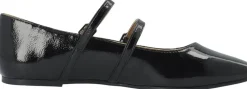 Bianco BIAROSE Karré Double Mary Jane Flat Faux Leather Black patent Outlet