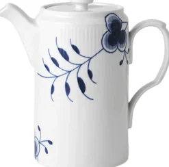 Blå Mega Riflet 1,1 l Kande med låg>Royal Copenhagen