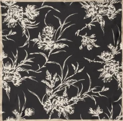 ETON Black Floral Silk Pocket Square