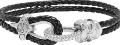 Nialaya Leather Bracelet with Silver Rope Clasp