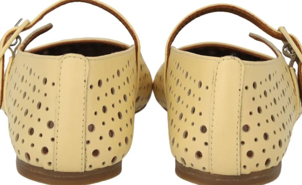 ANGULUS Blød ballerina med dekorativt hulmø 2713 mellow yellow Clearance