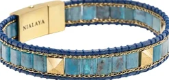Nialaya Apatite Stud Bracelet Blue Best