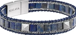 Lapis Stud Bracelet>Nialaya New