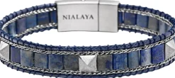 Lapis Stud Bracelet><noscript><img width=