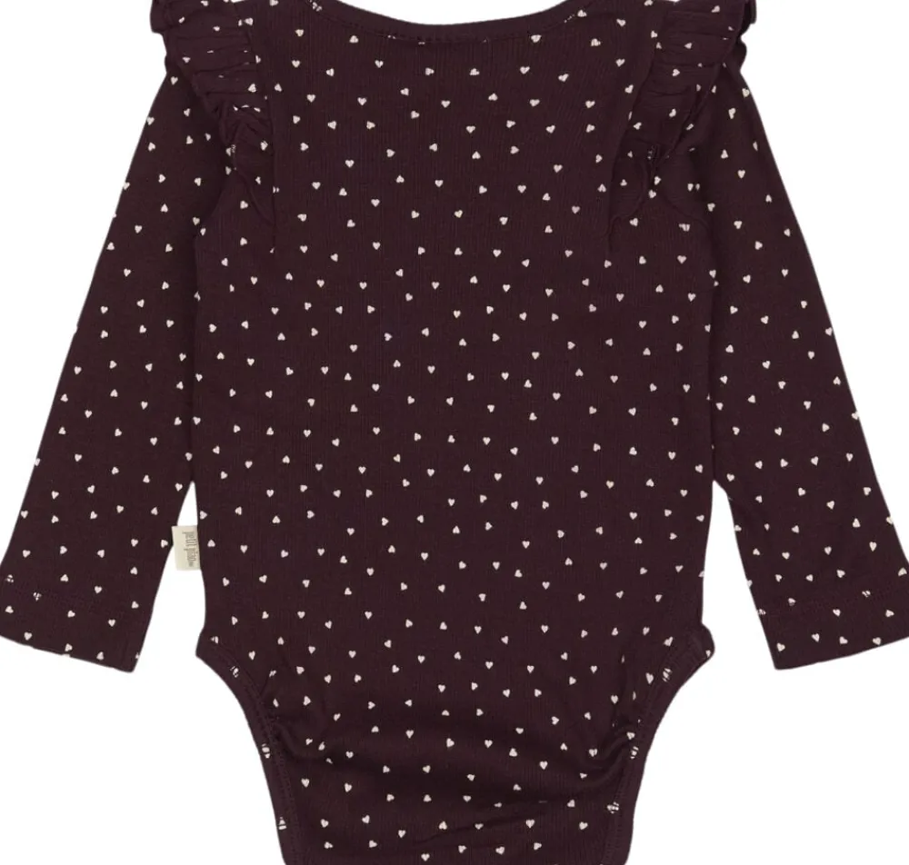 Body L/S Frill Modal heart>PETIT PIAO Sale