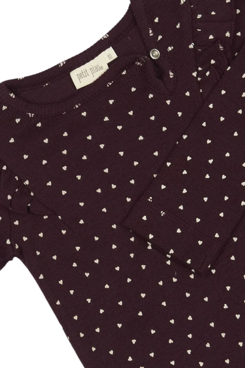 Body L/S Frill Modal heart>PETIT PIAO Sale