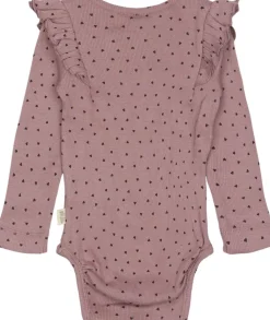 Børn PETIT PIAO Body L/S Frill Modal heart