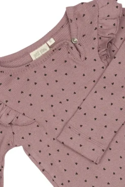 Børn PETIT PIAO Body L/S Frill Modal heart