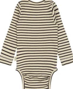 PETIT PIAO Body L/S Modal Striped Coffee bean/off w Outlet