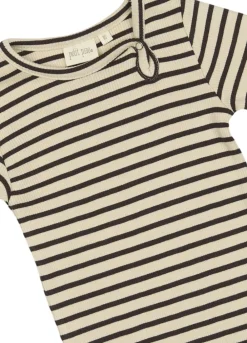 PETIT PIAO Body L/S Modal Striped Coffee bean/off w Outlet