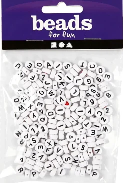Bogstavperler, str. 7 mm, hulstr. 1,2 mm.>Creativ Company Outlet