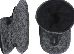 Melton Booties -Cotton Jaquard Dark grey New