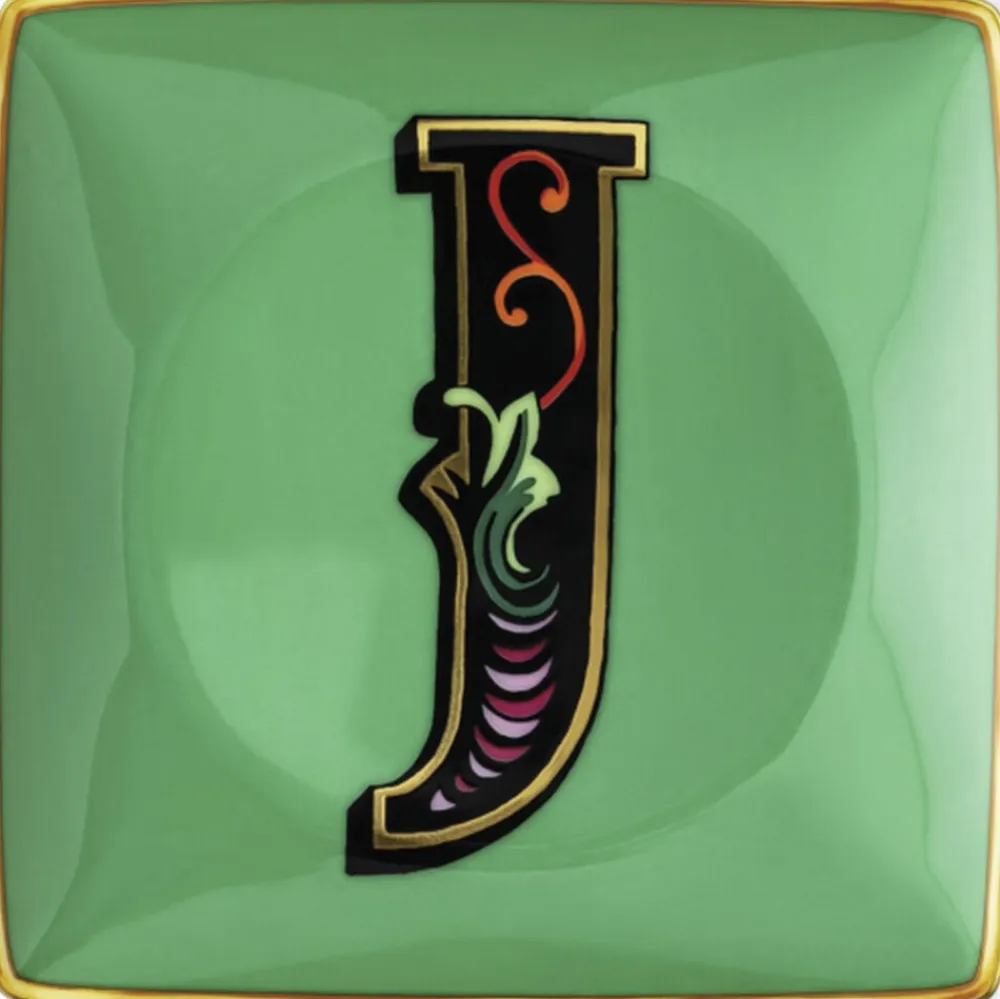 Bowl 12cm sq. flat, Holiday Alphabet J,>Versace Clearance