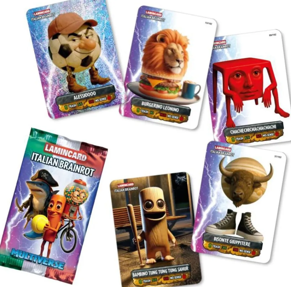 Børn Legetøj Brainrot Cards w2, 5 cards